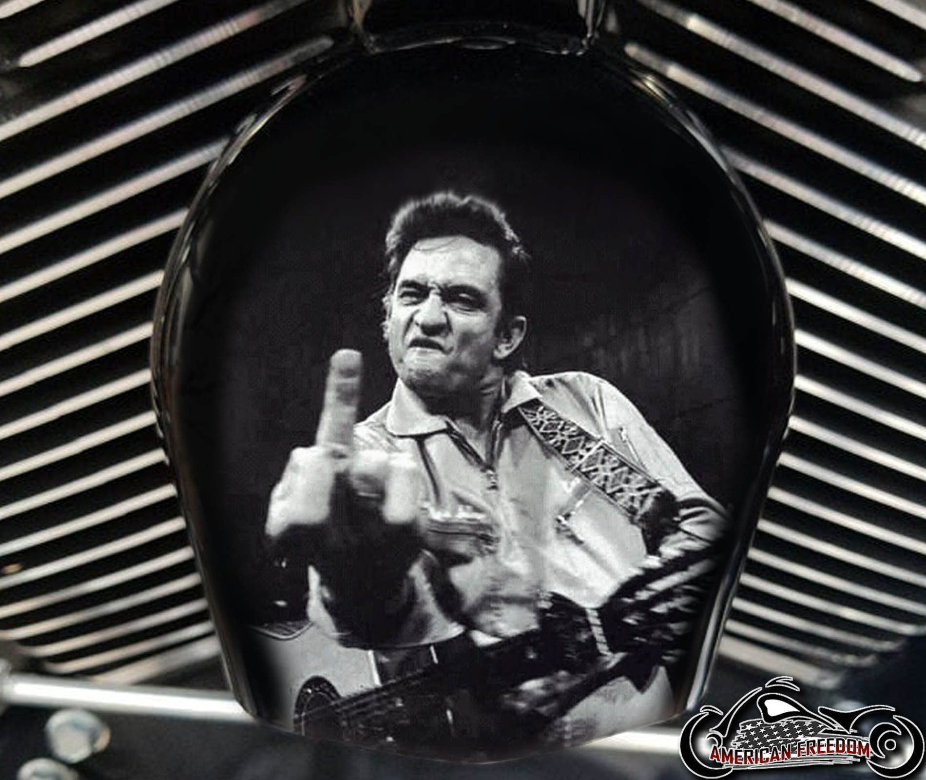Custom Horn Cover - Johnny Cash Folsom Prison